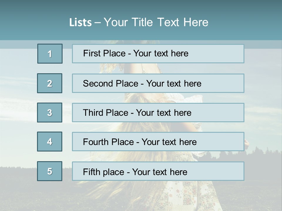 A Woman With Long Hair Is Standing In A Field PowerPoint Template