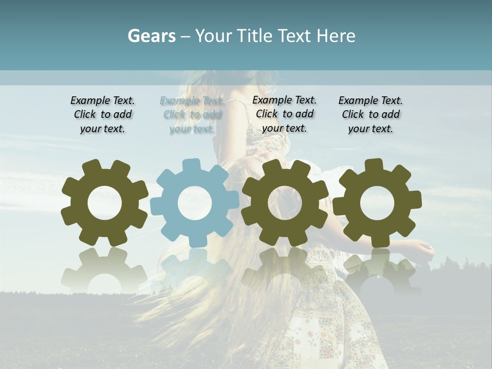 A Woman With Long Hair Is Standing In A Field PowerPoint Template