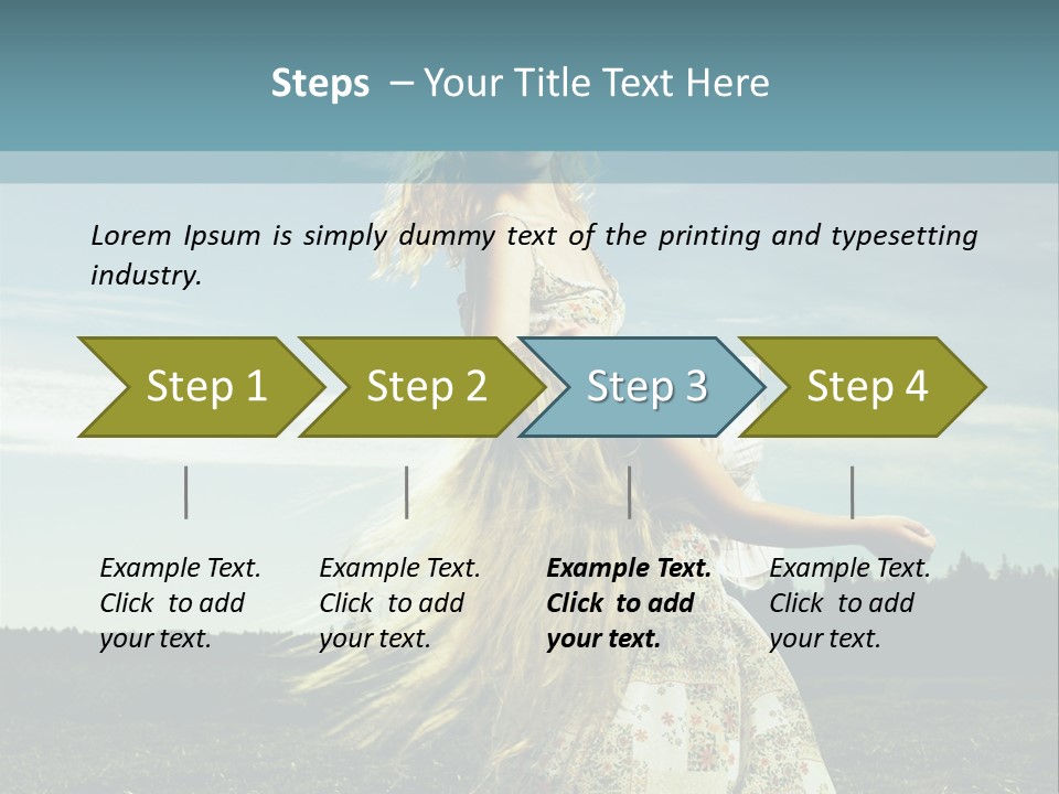 A Woman With Long Hair Is Standing In A Field PowerPoint Template