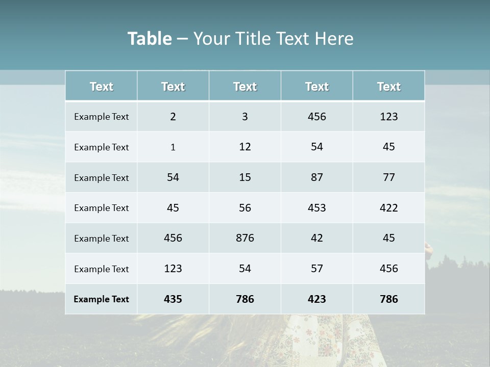 A Woman With Long Hair Is Standing In A Field PowerPoint Template