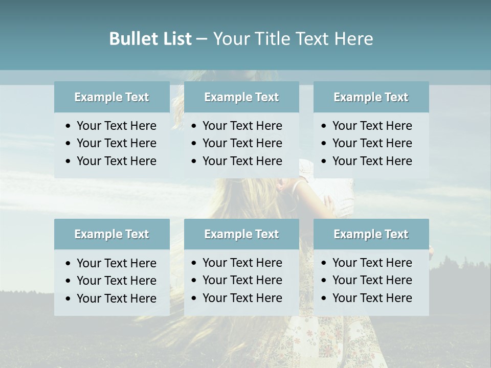 A Woman With Long Hair Is Standing In A Field PowerPoint Template