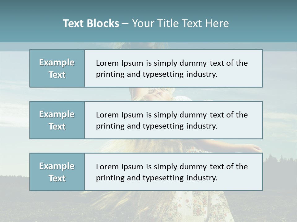 A Woman With Long Hair Is Standing In A Field PowerPoint Template