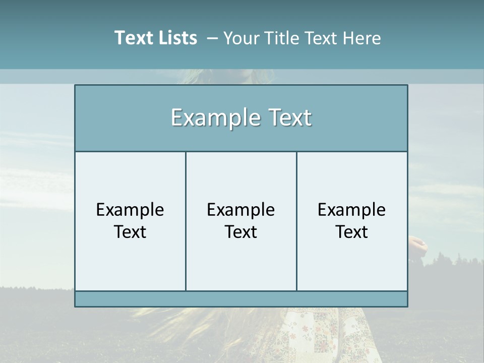 A Woman With Long Hair Is Standing In A Field PowerPoint Template