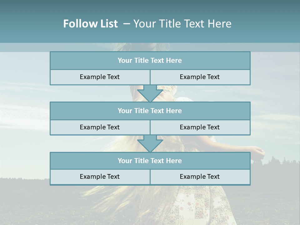 A Woman With Long Hair Is Standing In A Field PowerPoint Template