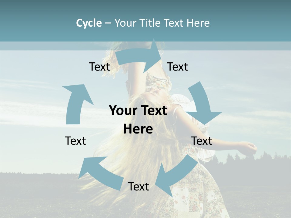 A Woman With Long Hair Is Standing In A Field PowerPoint Template