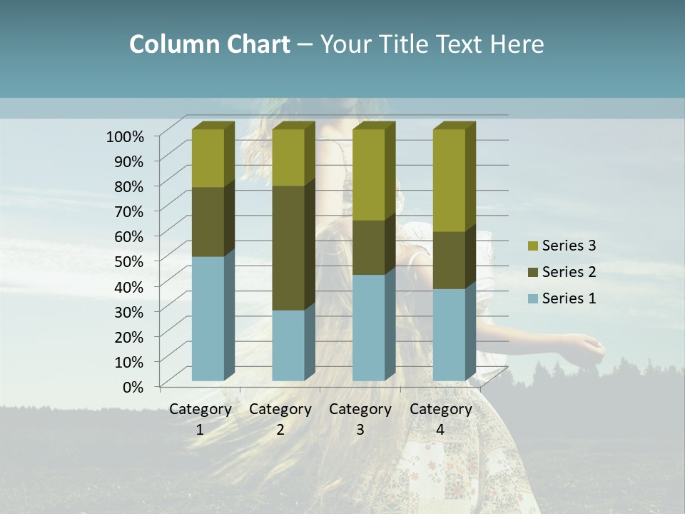 A Woman With Long Hair Is Standing In A Field PowerPoint Template