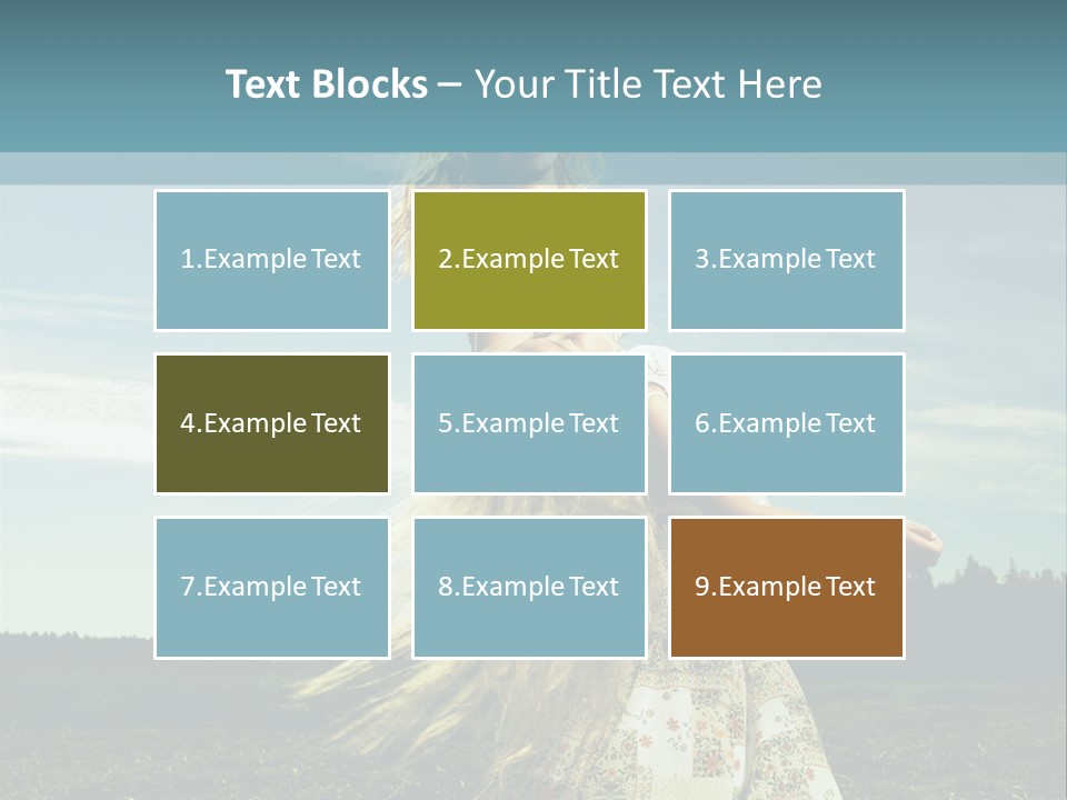 A Woman With Long Hair Is Standing In A Field PowerPoint Template