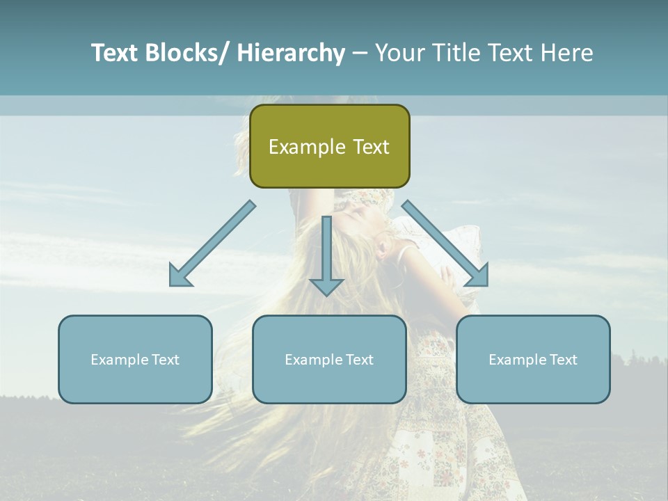 A Woman With Long Hair Is Standing In A Field PowerPoint Template