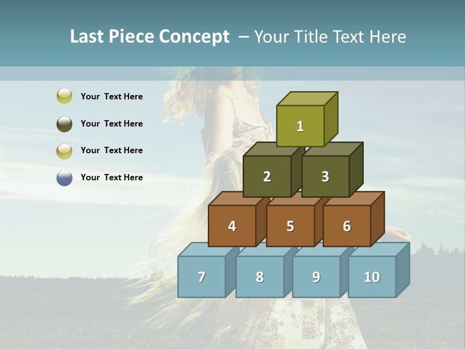 A Woman With Long Hair Is Standing In A Field PowerPoint Template