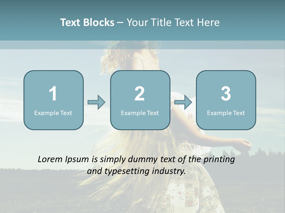A Woman With Long Hair Is Standing In A Field PowerPoint Template