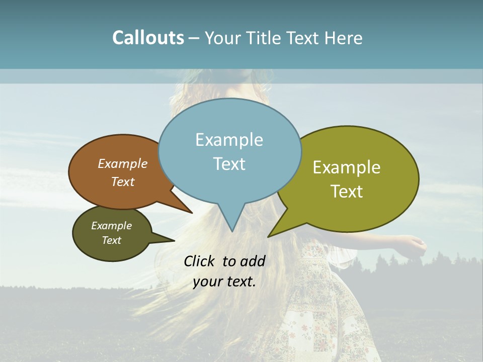 A Woman With Long Hair Is Standing In A Field PowerPoint Template