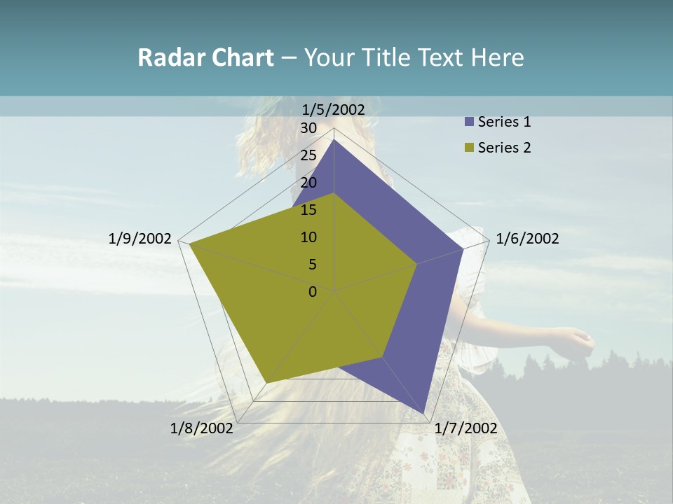 A Woman With Long Hair Is Standing In A Field PowerPoint Template
