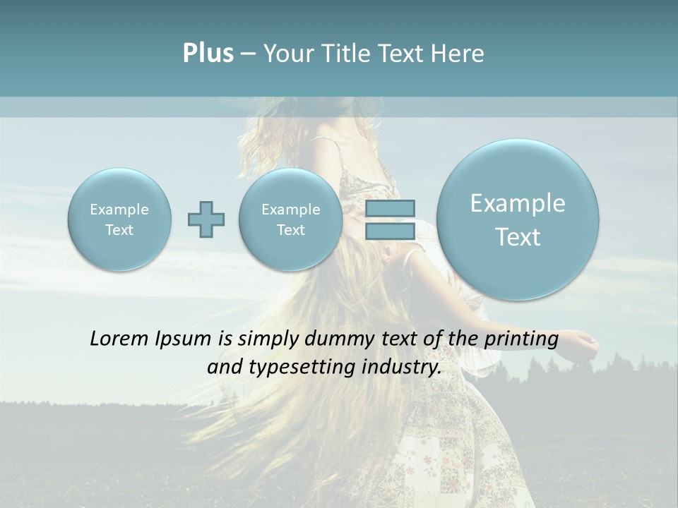 A Woman With Long Hair Is Standing In A Field PowerPoint Template