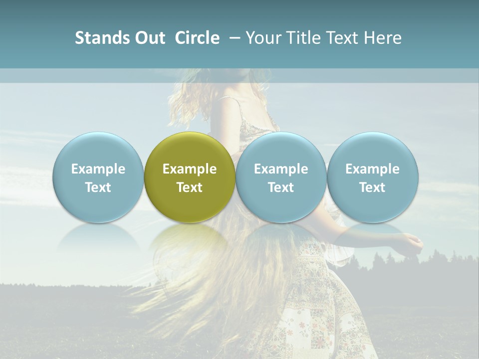 A Woman With Long Hair Is Standing In A Field PowerPoint Template
