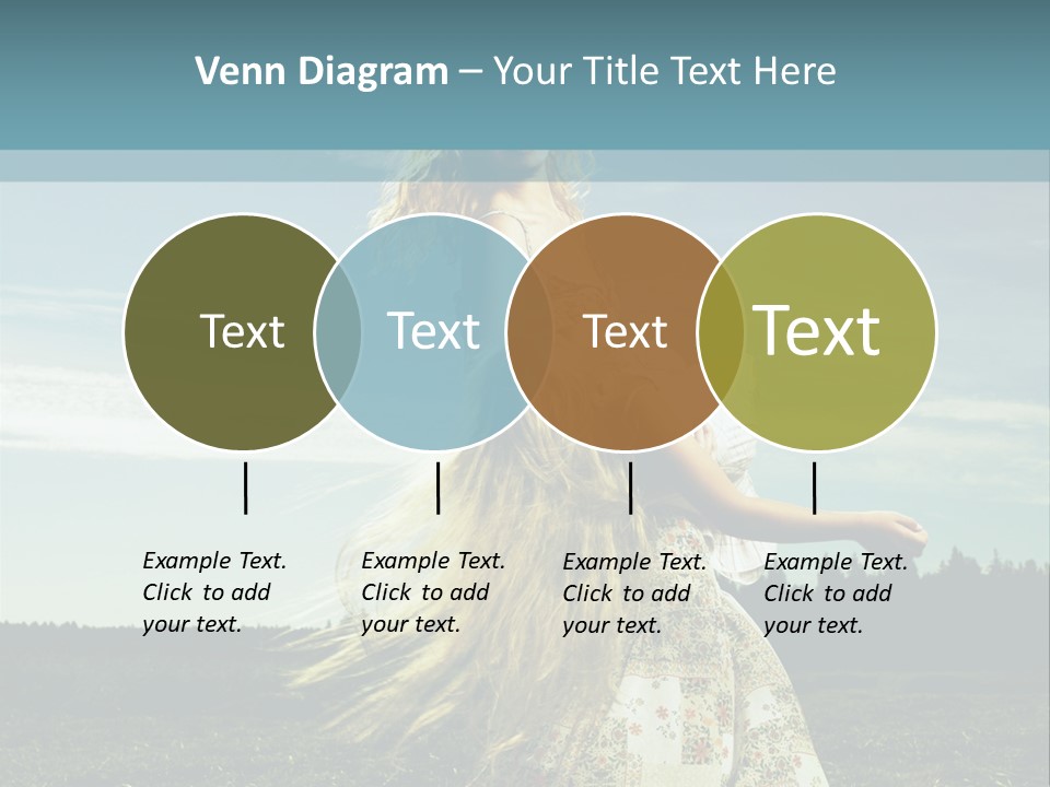 A Woman With Long Hair Is Standing In A Field PowerPoint Template