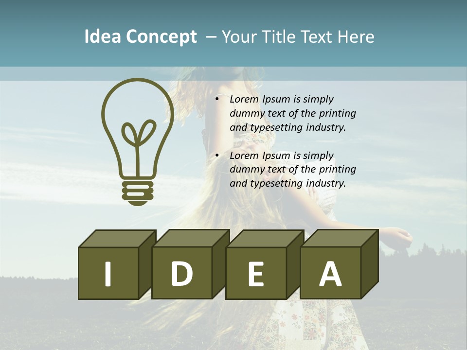 A Woman With Long Hair Is Standing In A Field PowerPoint Template