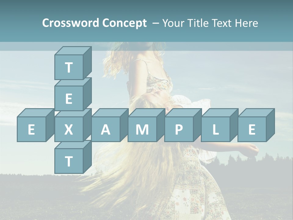 A Woman With Long Hair Is Standing In A Field PowerPoint Template