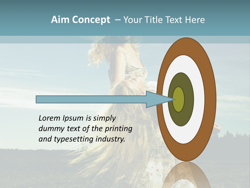 A Woman With Long Hair Is Standing In A Field PowerPoint Template