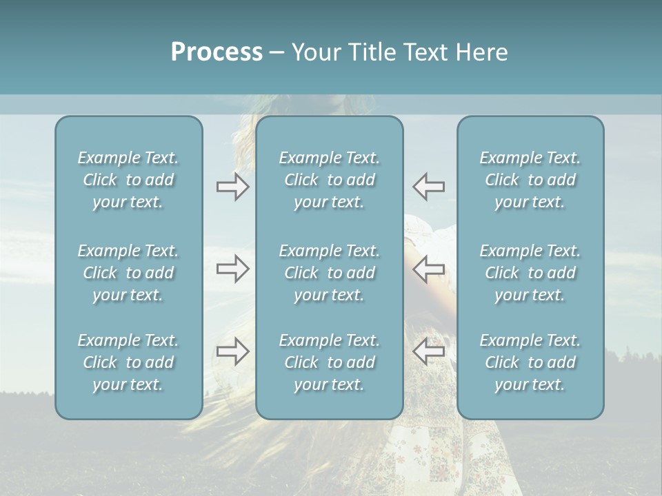 A Woman With Long Hair Is Standing In A Field PowerPoint Template