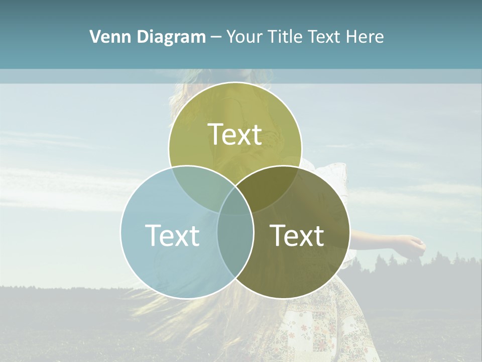 A Woman With Long Hair Is Standing In A Field PowerPoint Template