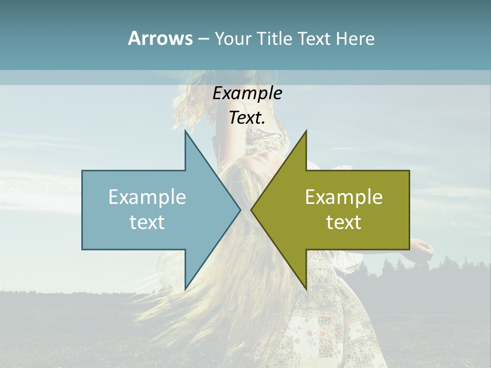 A Woman With Long Hair Is Standing In A Field PowerPoint Template
