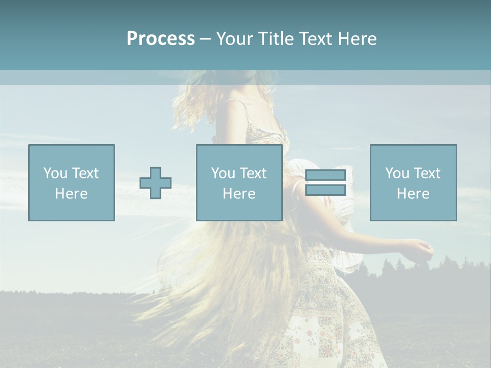 A Woman With Long Hair Is Standing In A Field PowerPoint Template