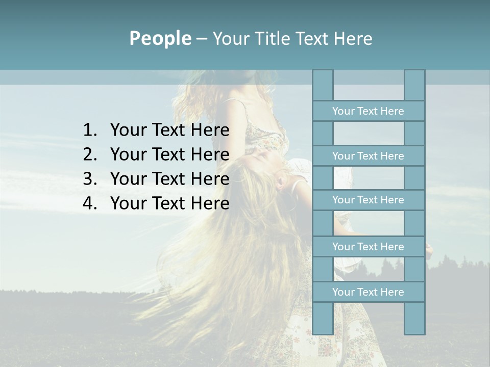 A Woman With Long Hair Is Standing In A Field PowerPoint Template