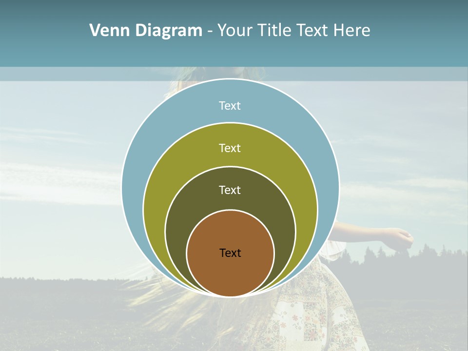 A Woman With Long Hair Is Standing In A Field PowerPoint Template