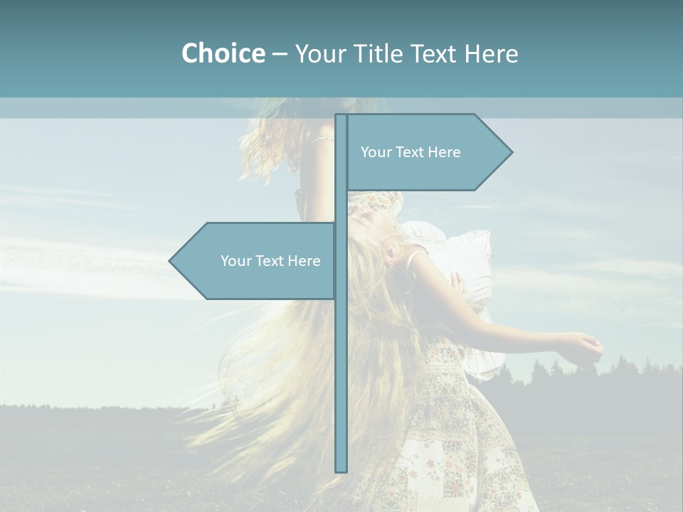 A Woman With Long Hair Is Standing In A Field PowerPoint Template