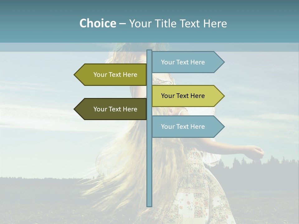 A Woman With Long Hair Is Standing In A Field PowerPoint Template