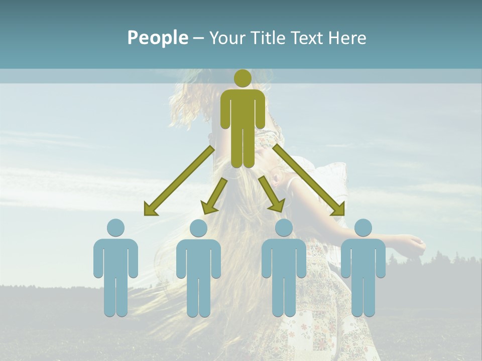 A Woman With Long Hair Is Standing In A Field PowerPoint Template