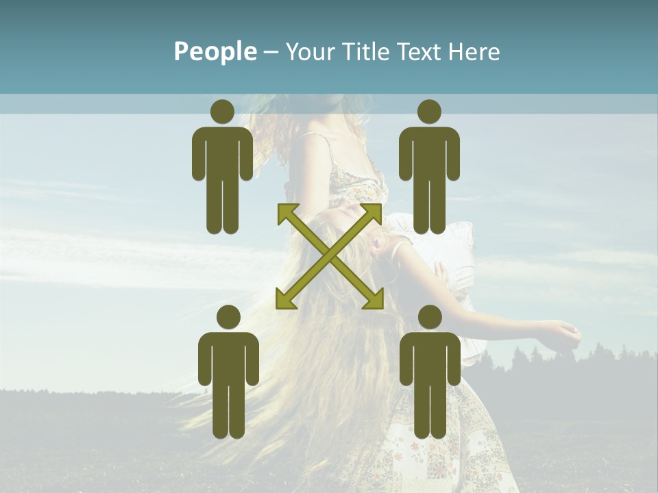 A Woman With Long Hair Is Standing In A Field PowerPoint Template
