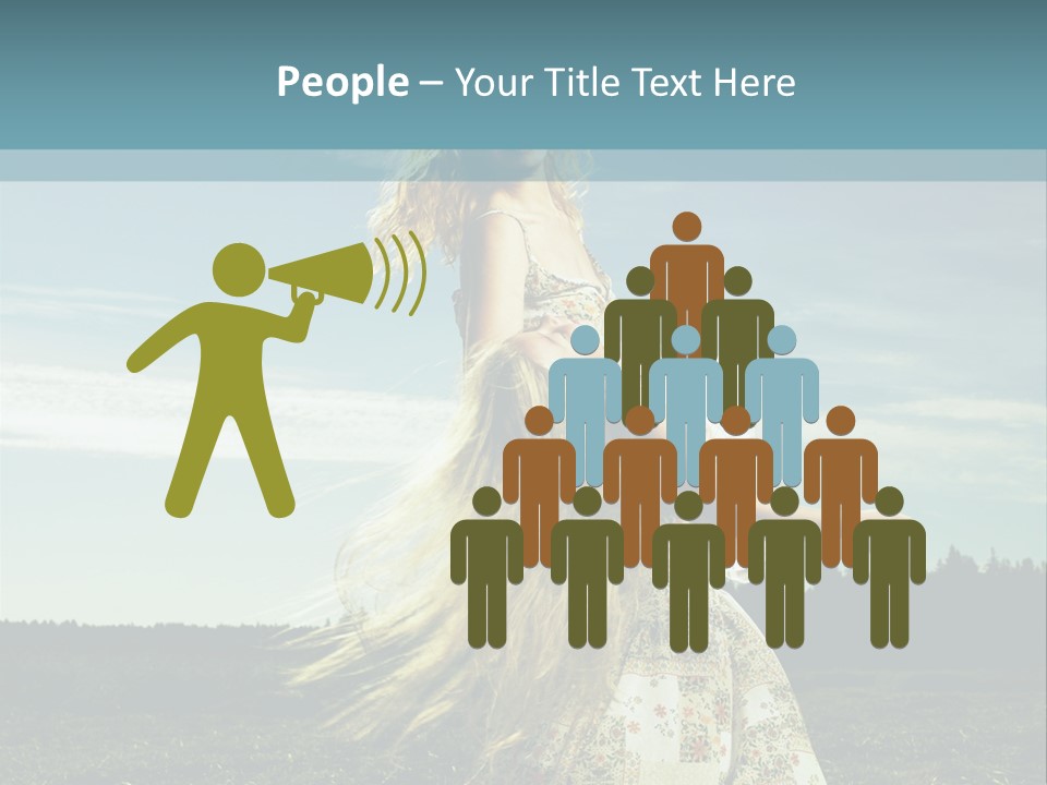 A Woman With Long Hair Is Standing In A Field PowerPoint Template