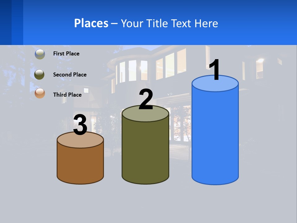 A House Is Lit Up At Night With The Words Name Of Presentation PowerPoint Template