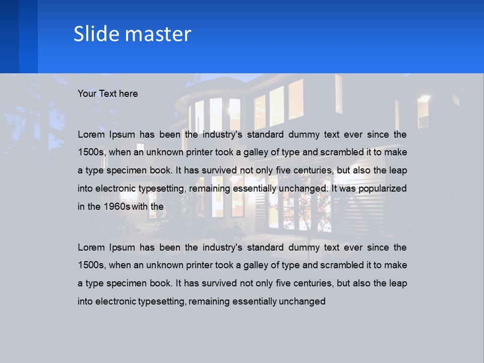 A House Is Lit Up At Night With The Words Name Of Presentation PowerPoint Template