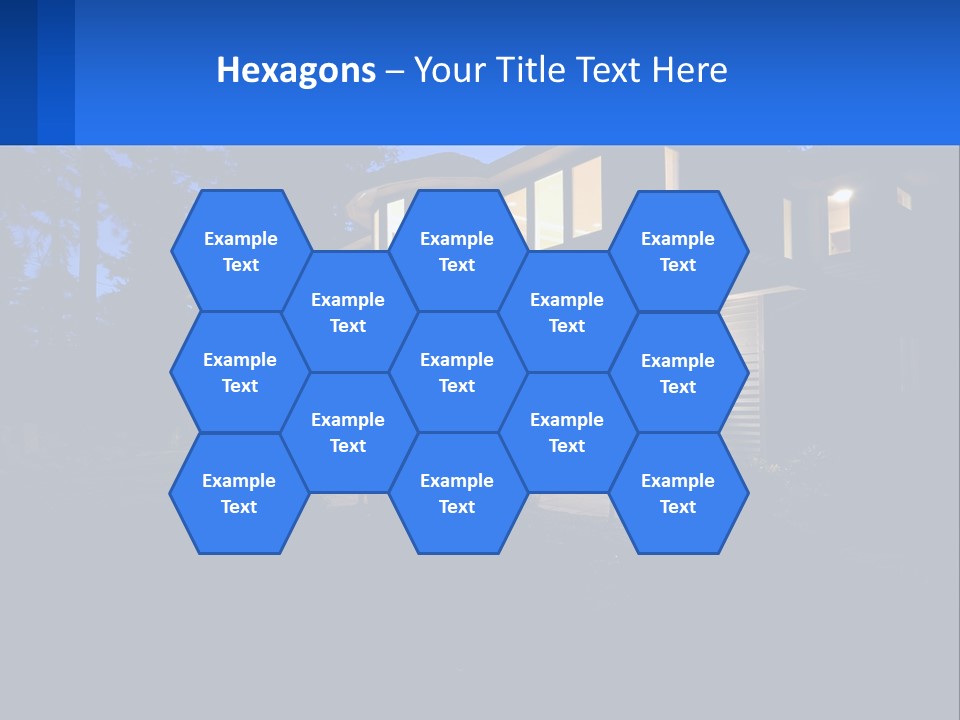 A House Is Lit Up At Night With The Words Name Of Presentation PowerPoint Template