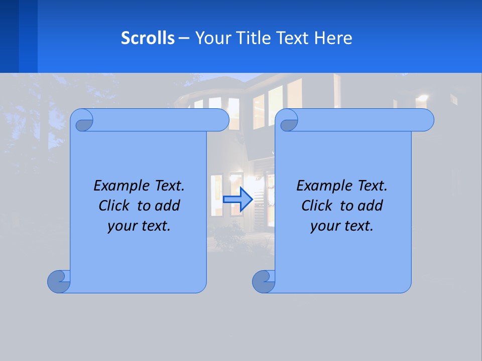 A House Is Lit Up At Night With The Words Name Of Presentation PowerPoint Template