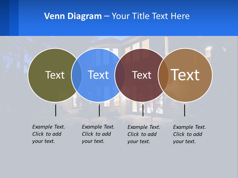 A House Is Lit Up At Night With The Words Name Of Presentation PowerPoint Template