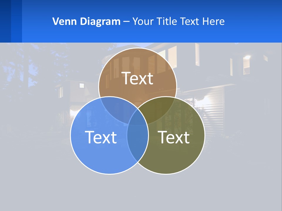 A House Is Lit Up At Night With The Words Name Of Presentation PowerPoint Template