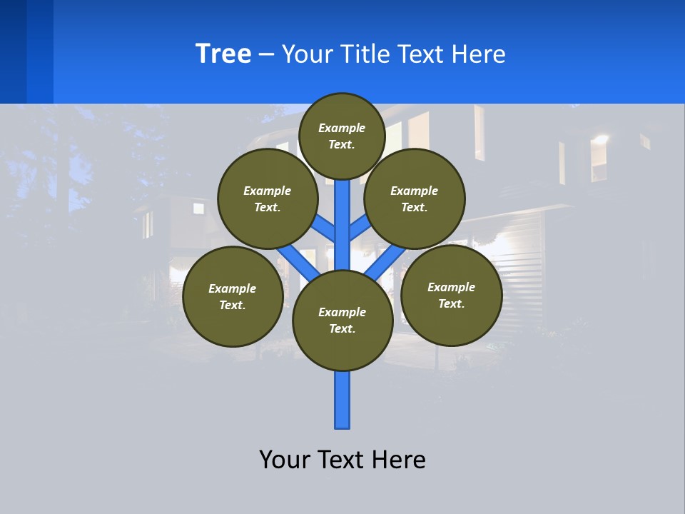 A House Is Lit Up At Night With The Words Name Of Presentation PowerPoint Template