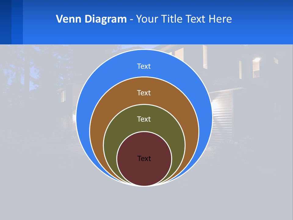 A House Is Lit Up At Night With The Words Name Of Presentation PowerPoint Template