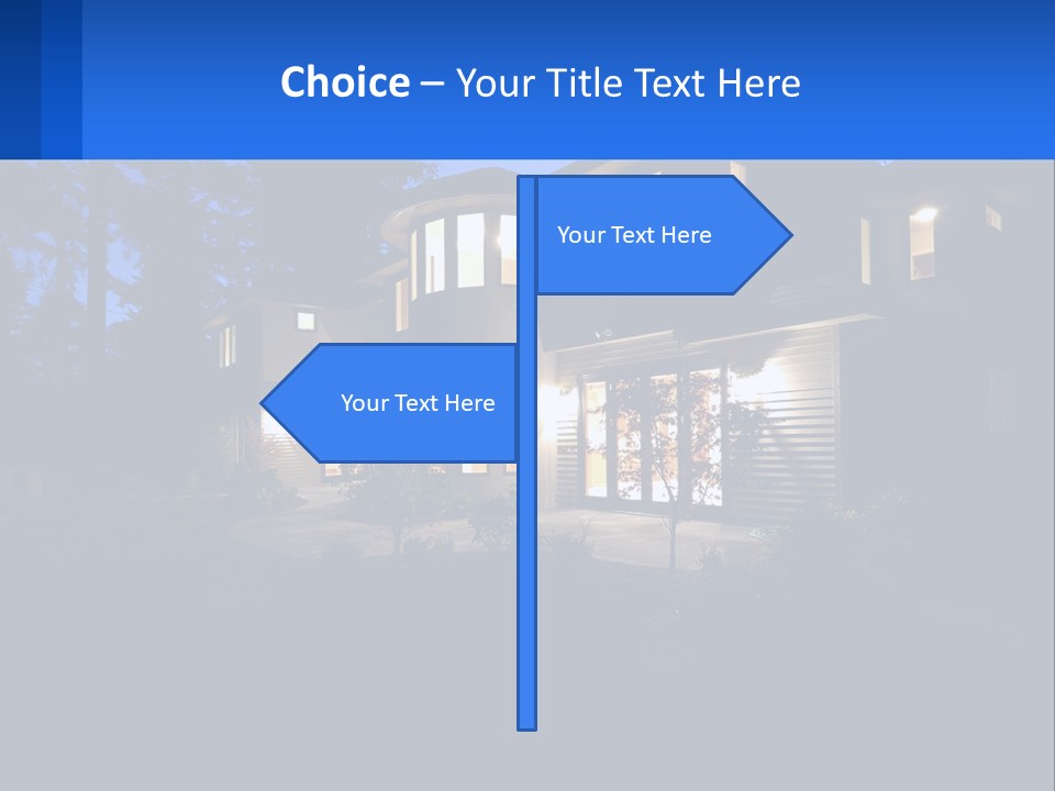 A House Is Lit Up At Night With The Words Name Of Presentation PowerPoint Template
