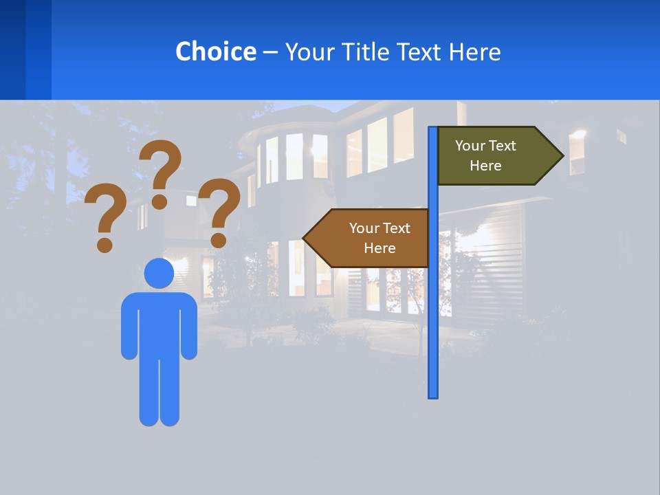 A House Is Lit Up At Night With The Words Name Of Presentation PowerPoint Template