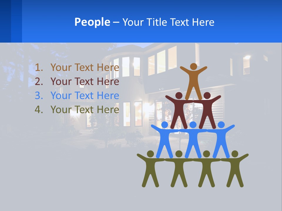 A House Is Lit Up At Night With The Words Name Of Presentation PowerPoint Template