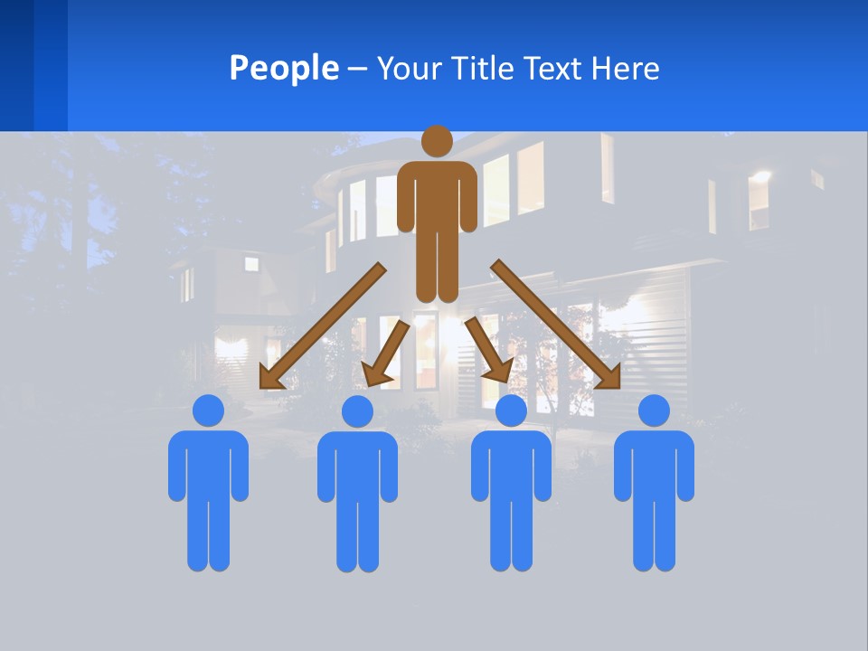 A House Is Lit Up At Night With The Words Name Of Presentation PowerPoint Template