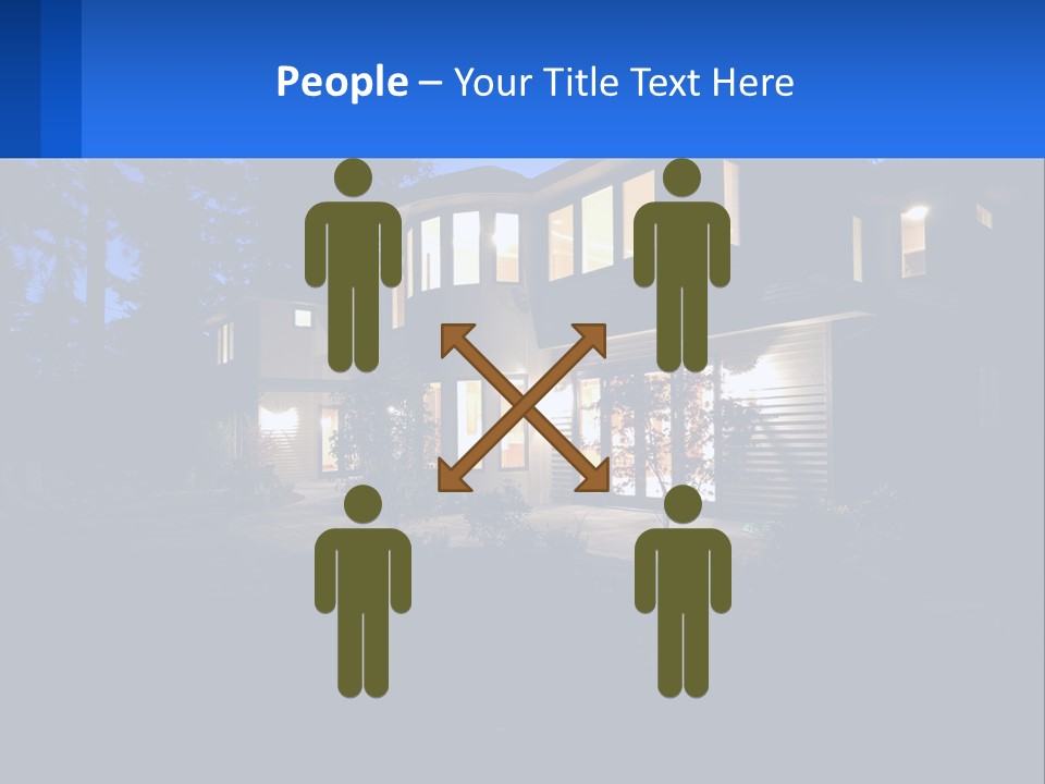 A House Is Lit Up At Night With The Words Name Of Presentation PowerPoint Template