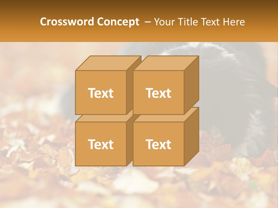 A Dog Laying On Top Of A Pile Of Leaves PowerPoint Template