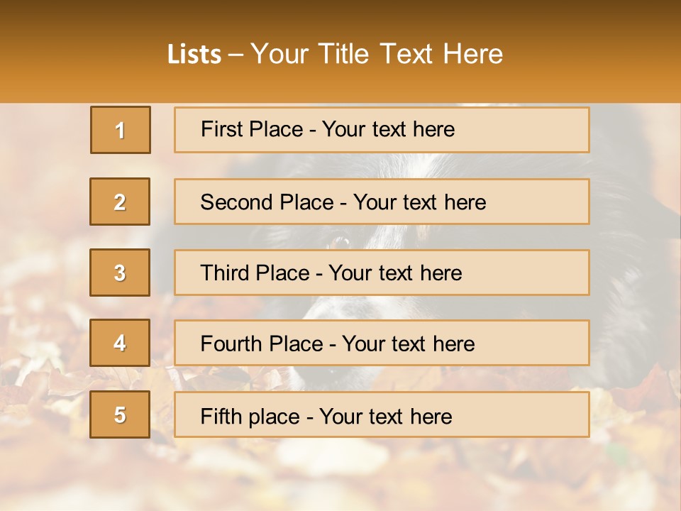 A Dog Laying On Top Of A Pile Of Leaves PowerPoint Template