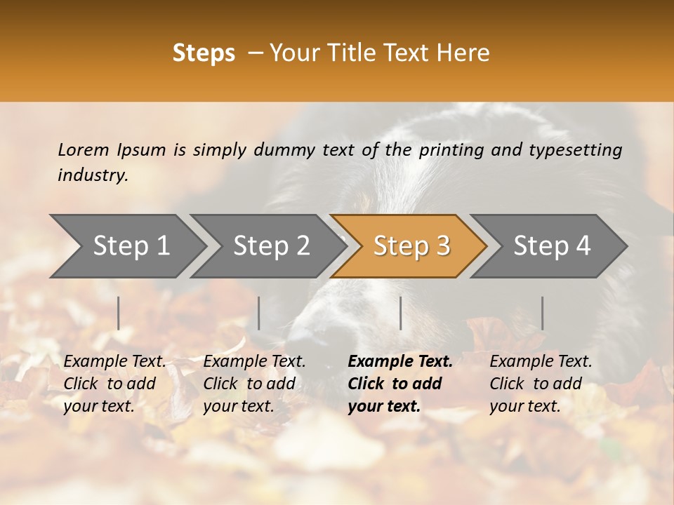 A Dog Laying On Top Of A Pile Of Leaves PowerPoint Template