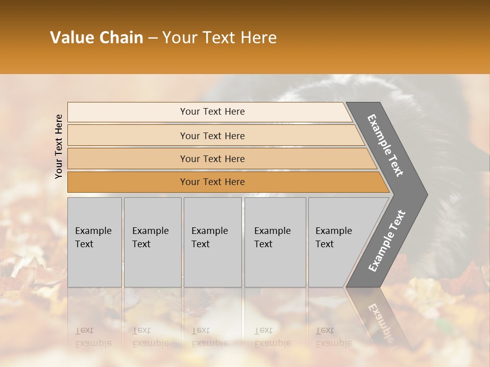 A Dog Laying On Top Of A Pile Of Leaves PowerPoint Template